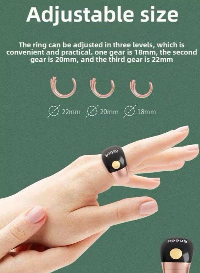 Super ZYouth Zikr Ring Arabic Smart Tasbih Ring Muslim Prayer Prayer Timing Reminder Tasbih Counter Smart Ring Wearing a Rosary Bracelet Type-C Charging - Image 4